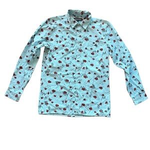 Reason Men’s Teal Button Down with Red Pattern